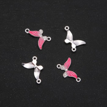 Фурнитура Конектор Пеперуда малинова емал 24х12мм фас. 4бр.