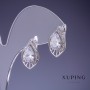 Обеци Xuping със бели кристали 18х10 мм родий