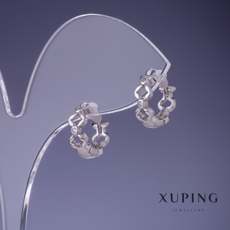 Сережки Xuping 4, 5х12мм родій