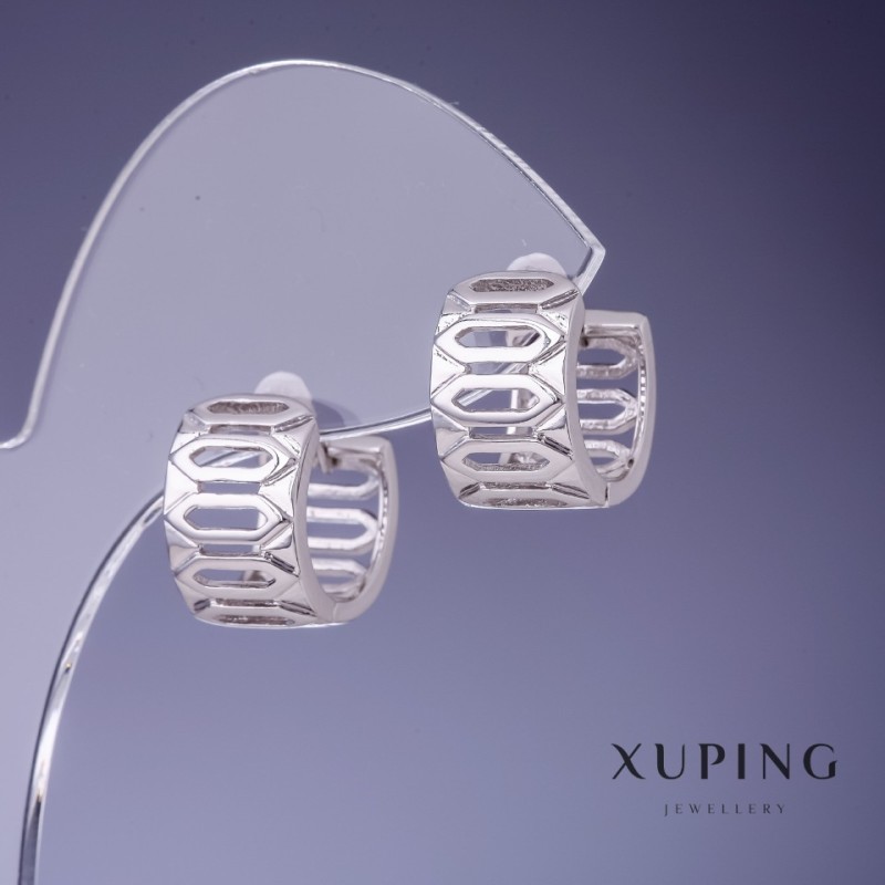 Обеци Xuping 14×9 мм родий