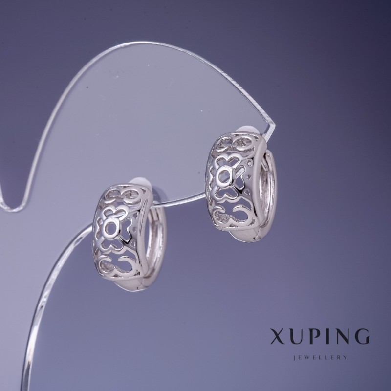 Обeци Xuping 15×8 мм родий