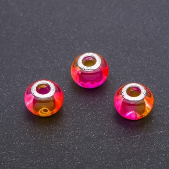 Пандора пластмасова мъниста, диаметър 14×10 мм, диаметър 4,5 мм, фас. 6 бр.