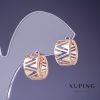 Сережки Xuping 13х9мм «позлата 18K, родий»