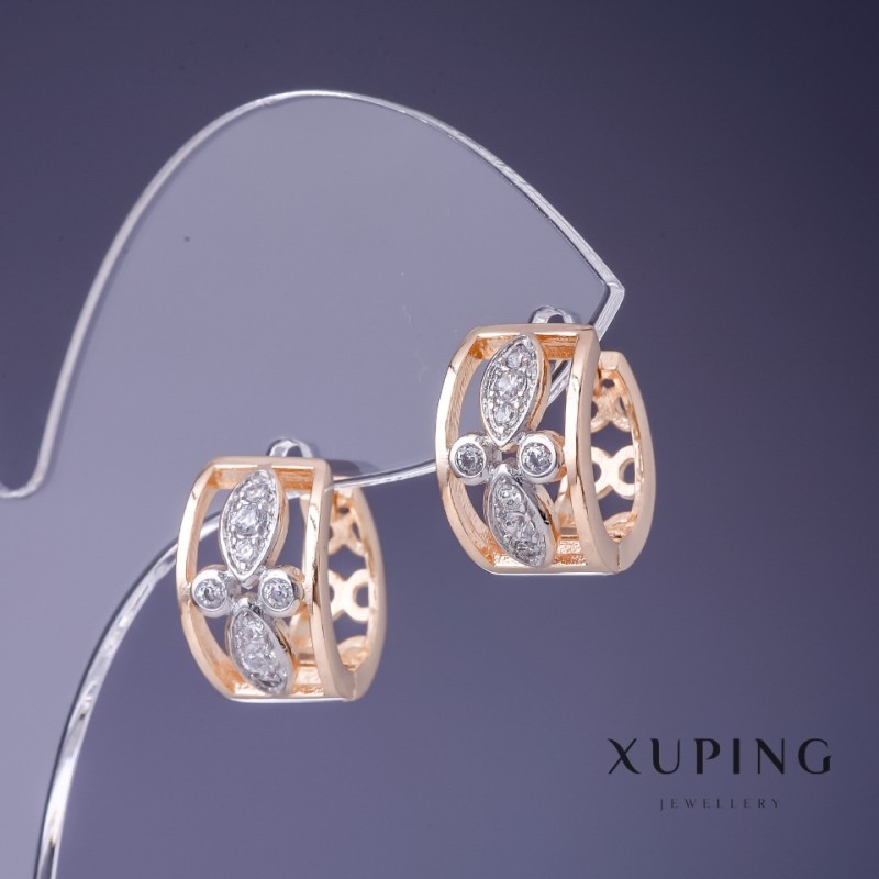 Обeци Xuping 15×9 мм «позлатата 18K»