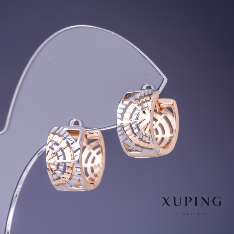 Обeци Xuping 13×8 мм «позлата 18K и родий»