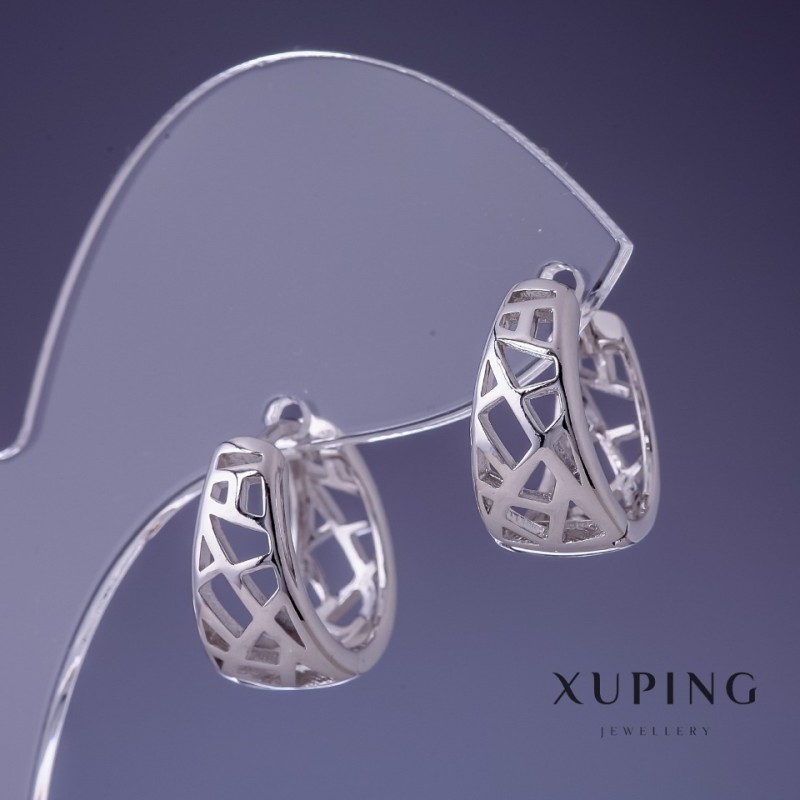 Обици Xuping 16х8 мм родий
