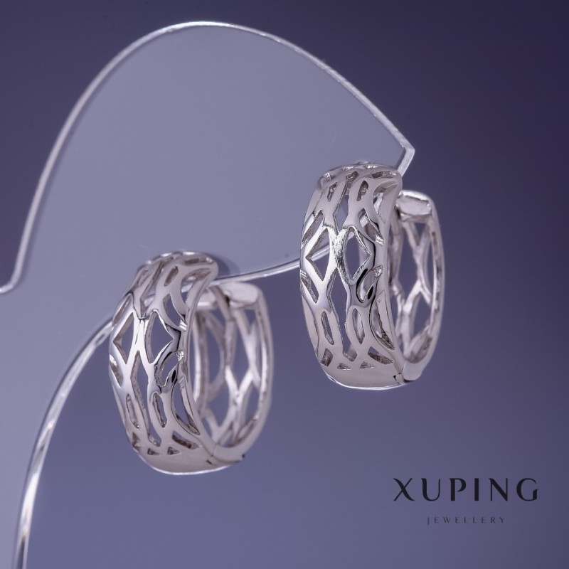 Обeци Xuping 20х8мм родий