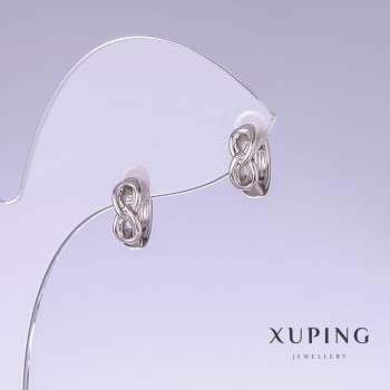 Обеци Xuping, дължина 12 мм, дебелина 4 мм родий