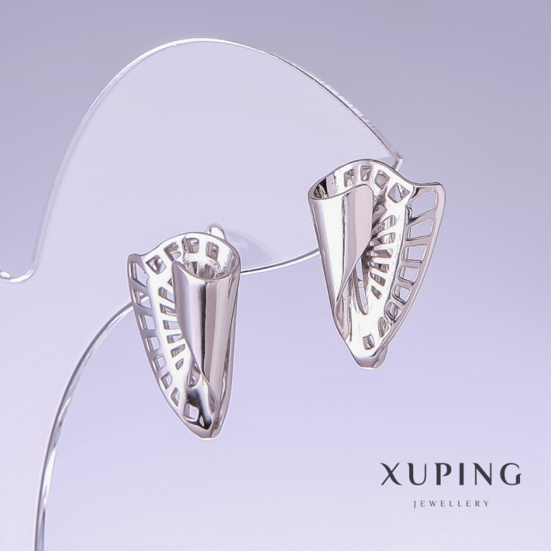 Обeци Xuping, дължина 20 мм, дебелина 13 мм родий