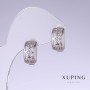 Обици Xuping, дължина 15 мм, дебелина 8 мм родий