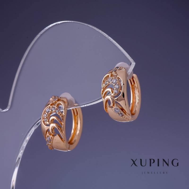 Обeци Xuping 14×8 мм с позлатяване 18К