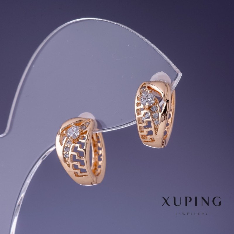 Обеци Xuping 8х14 мм позлата 18К