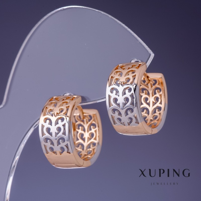 Обеци Xuping 12х3мм «позлата 18K»