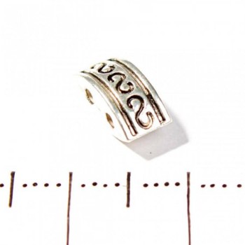 Вставка між намистинами прямокутна двояко опукла на 2 нитки метал d 10х5мм фас. 20гр, + -25шт