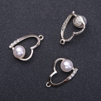 Фурнитура за висулка Сърце «Светло злато» d4мм, дължина 18мм, опаковка 5бр. (+ -)