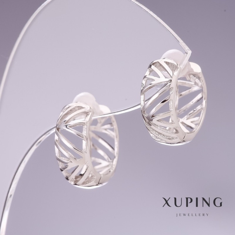 Обeци Xuping 16×7 мм родий