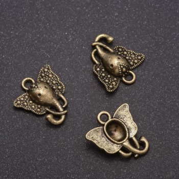 Фурнитура висулка слон (бронзова), диаметър 16×15 мм, диаметър в мм фас. 20 г ± 24 бр.