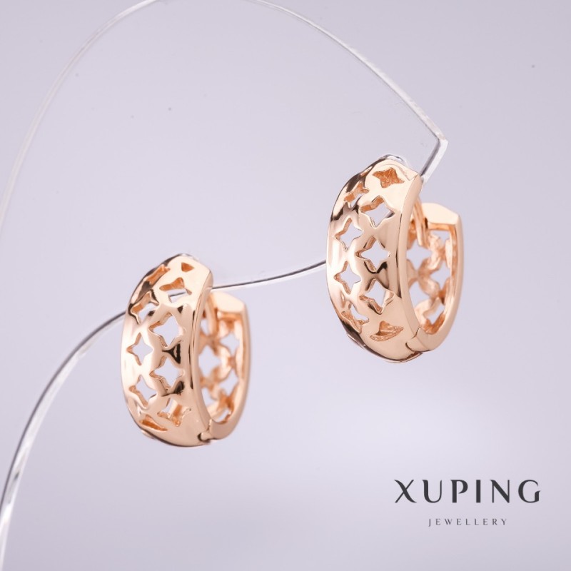 Обеци Xuping 14×6 мм позлата 18К