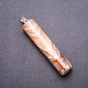 Кулон с пейзажна яшма цилиндър