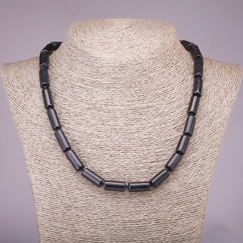 Колие от авантюрин „Син пясък на Нощта на Каира“ цилиндър, диаметър 8×17 мм, дължина 45 см