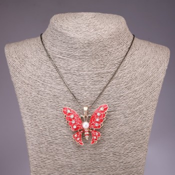 Висулка „Пеперуда“ на дълъг синджир в оттенъка „черно злато“, диаметър 44×50 мм, дължина 85 см