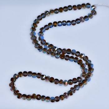 Кристални мъниста в стил Сваровски, светлосиня гранирана мъниста с бензиново покритие, диаметър 5×4 мм, дължина на нишката 48 см