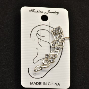 Каф за ухото, дължина 45 мм, бял метал