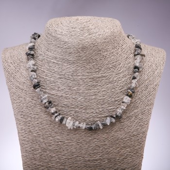 Ожерелие от кварц «рутилий кварц (вълнист)» гранули, диаметър 7 мм, дължина 45 см