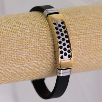 Каучукова гривна със стоманена планка, дебелина 10 мм, дължина 21 см