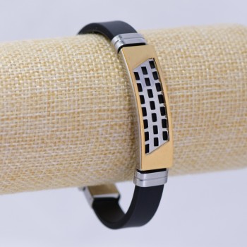 Каучукова гривна със стоманена планка, дебелина 10 мм, дължина 21 см