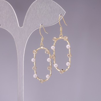 Обички серия 925 с бели мъниста