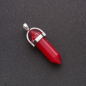 Висулка с шестоъгълен камък „турмалин“ (изкуствен) 39×32×9 мм