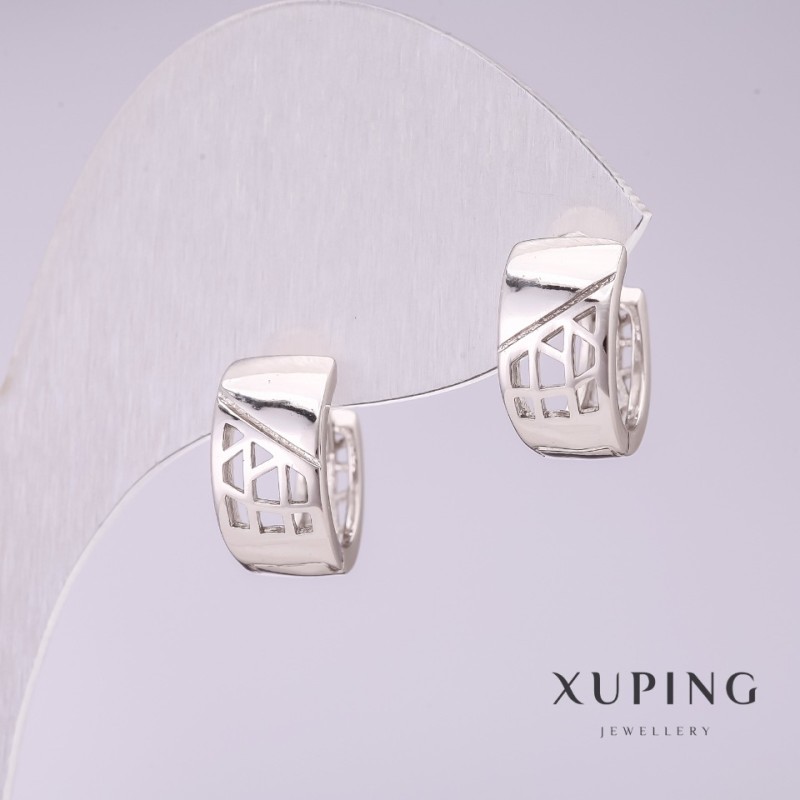 Обeци Xuping 12х7мм родий