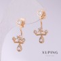Обеци Xuping корони с бели кристали