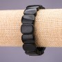 Браслет ахат черен ланка 18×14± мм, дължина 18 см на ластик