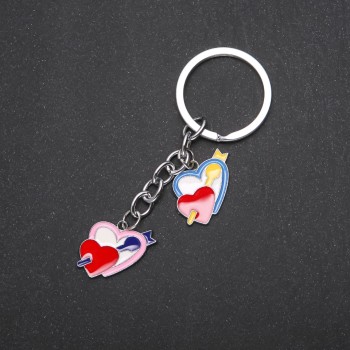 Ключодържател «Сърца» в сребърен цвят