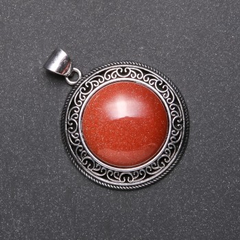 Кулон «Тянь-Шань» 38×52 мм авантюрин златист пясък