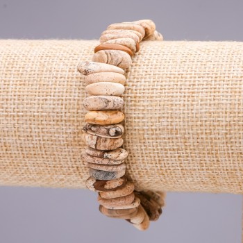 Браслет от пейзажна яшма паличка, диаметър 4х15(±)мм, дължина 19см