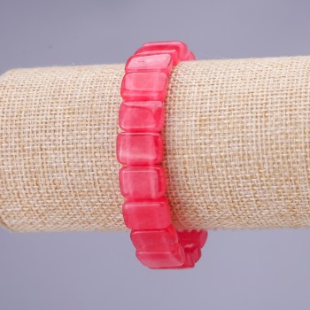 Браслет от естествен камък турмалин, правоъгълни звена, диаметър 14×10 мм, дължина 18 см