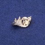 Брошка «валторна» със стрази, златист метал 16×27 мм