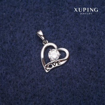 Кулон Xuping сърце 14×19 мм с родиево покритие