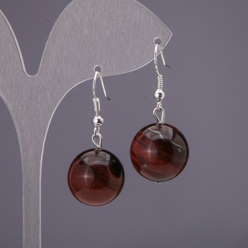 Обеци Биково око гладко топче, диаметър 16 мм