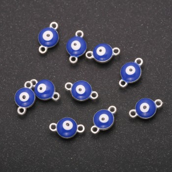 Фурнитура Конектор Око 7×11 мм фас. 12 бр. сив метал