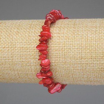 Гривна от тониран перламутър на еластична резинка, малки парченца 7(±) мм, дължина 18 см