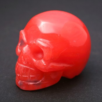 Сувенир от естествен камък арбузов турмалин череп «Йорик» 38х49х34(+-)мм