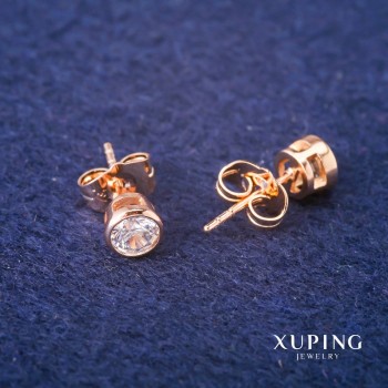 Обички Xuping пусети с позлатяване 18K топче 6 мм