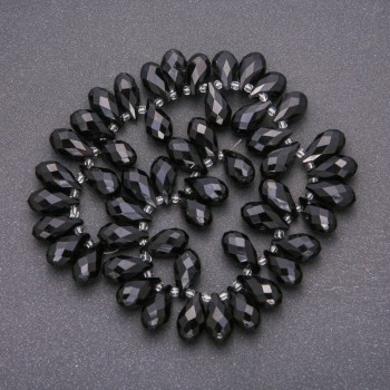 Мънисти от чешки кристал на конец – пеперуда, диаметър 10x18 мм (±), дължина 33 см