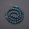 Мънисти от естествен камък азурит — гладко сферично мънисто, диаметър 8,5 мм, дължина на нишка около 38 см
