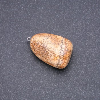Кулон от пейзажна яшма 16×33 мм
