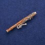 Брошка Фагот със жълти стрази 12×62 мм, златист метал